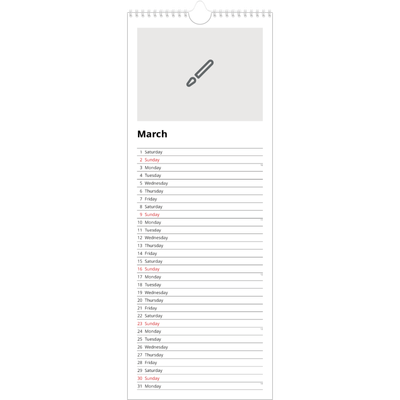 Slim Calendar  — Design your own calendar [March]