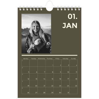 A5 Photo Calendar — Contemporary bold [January]
