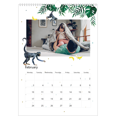 A3 photo calendars — Watercolour animals [February]