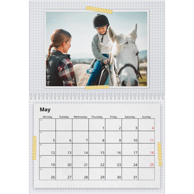 A4 Double Photo Calendar — Craft tape [cover]