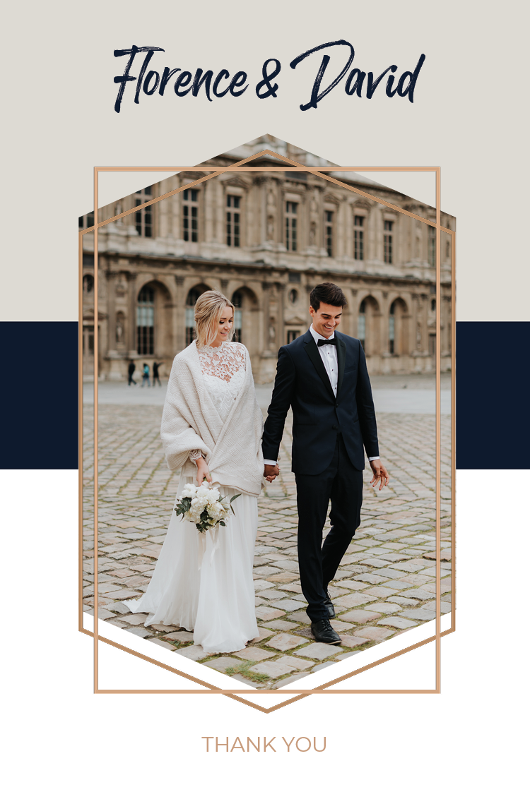 Thank you cards — Black ribbon