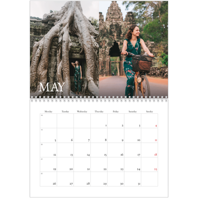 A4 Double Photo Calendar — Simple serif [cover]