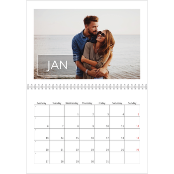 A4 Double Photo Calendar — Date box overlay