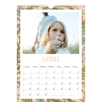 A4 Photo Calendar — Floral wallpapers [April]