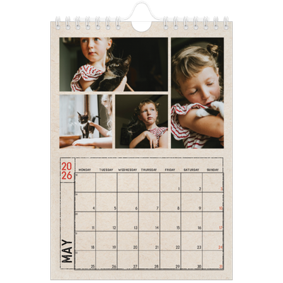 A5 Photo Calendar — Craft stamp effect [cover]