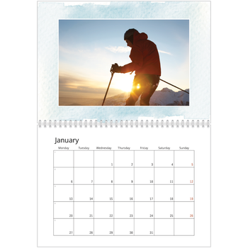 A4 Double Photo Calendar — Watercolour backgrounds