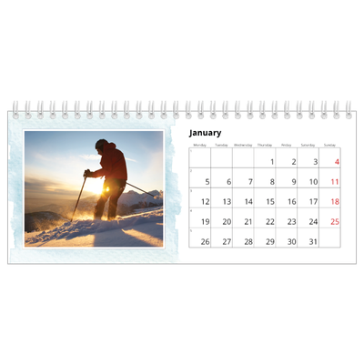 Desk calendars — Watercolour backgrounds [January]