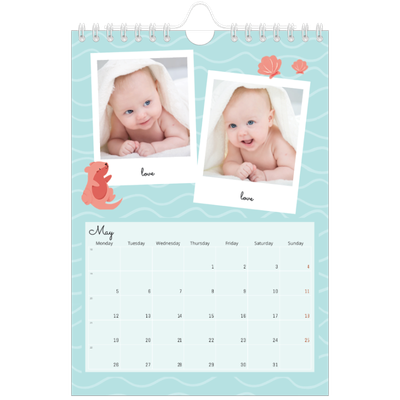 A5 Photo Calendar — Cute animals [May]