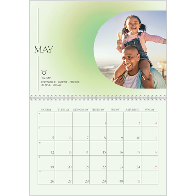 A4 Double Photo Calendar — Astrology gradients [cover]