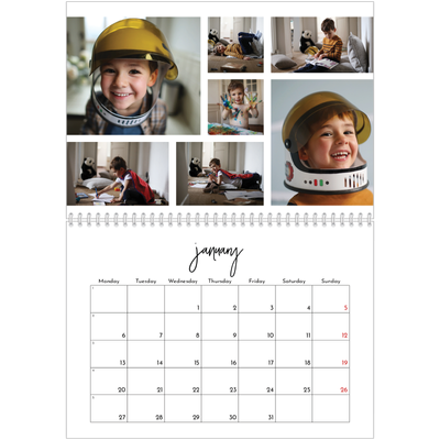 A4 Double Photo Calendar — Photo arrangements [January]