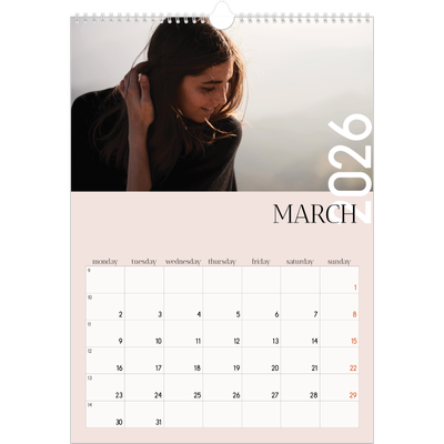A3 photo calendars — Overlapping text [March]