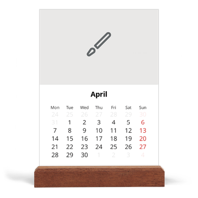Easel Desk Calendar Portrait  — Design your own calendar [April]