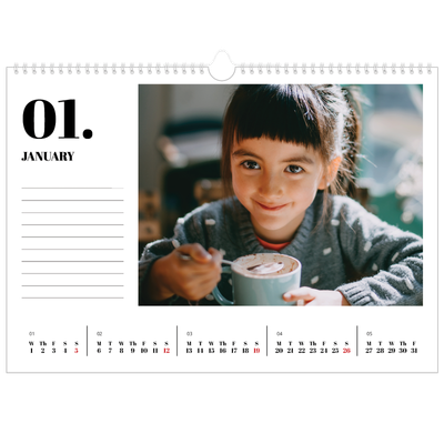 A3 Photo Calendar — Serif and moments [January]