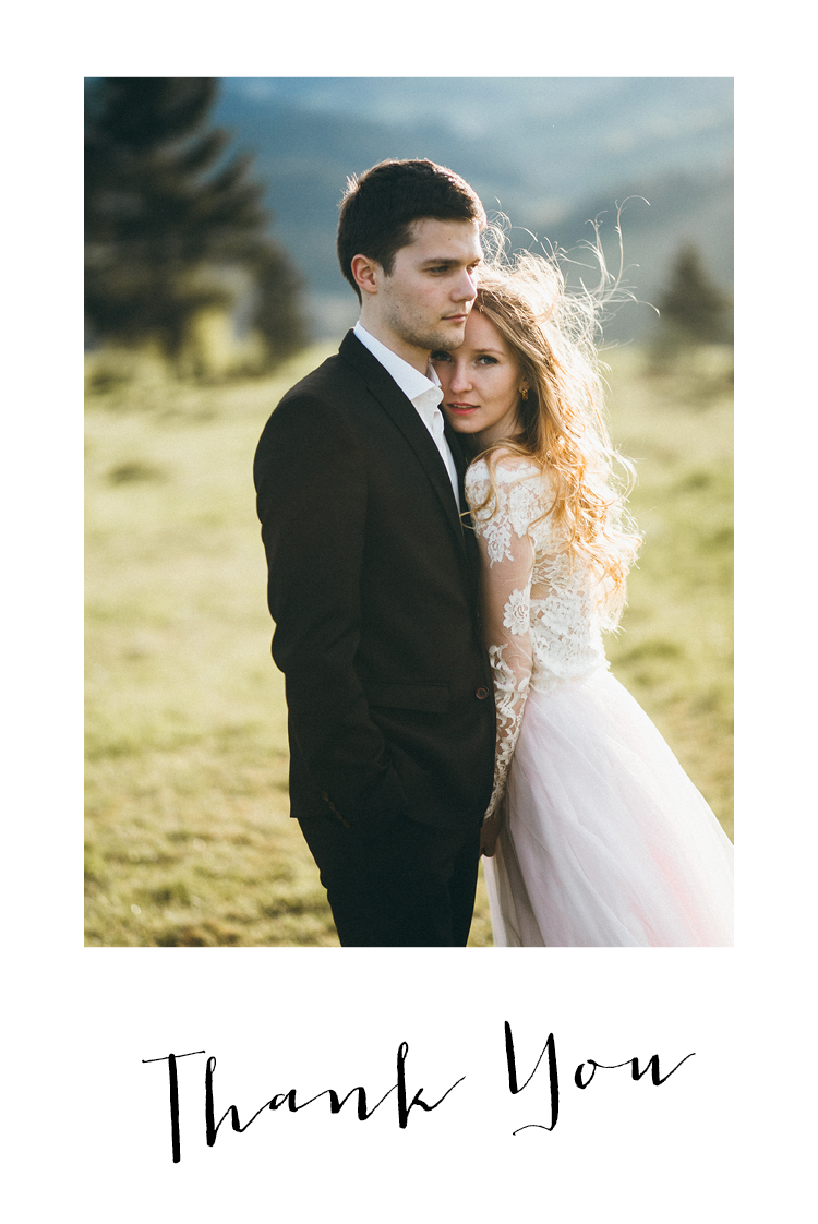 Thank you cards — Black and white