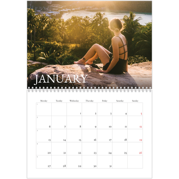 A4 Double Photo Calendar — Simple serif