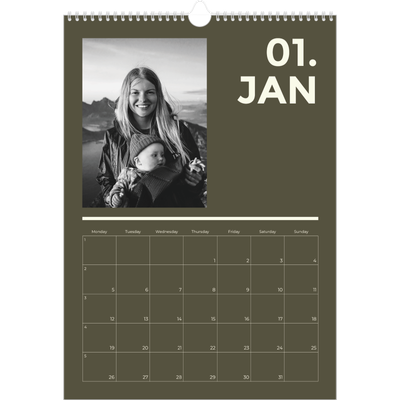 A3 photo calendars — Contemporary bold [January]