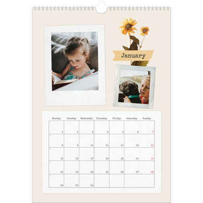 A3 photo calendars — Vintage scrapbooking [January]
