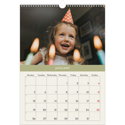 A3 photo calendars — Pastel chapters [January]
