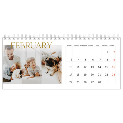 Desk calendars — Big gold text [February]