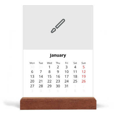 Easel Desk Calendar Portrait  — Design your own calendar [January]
