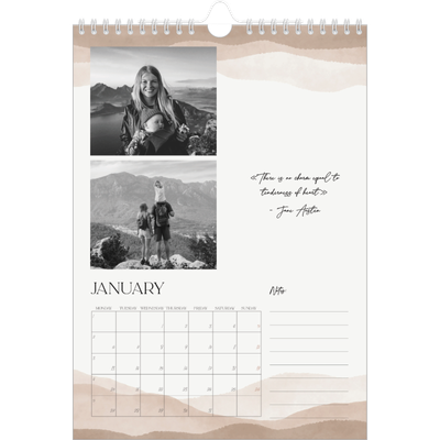 A4 Photo Calendar — Wellbeing quotes [January]