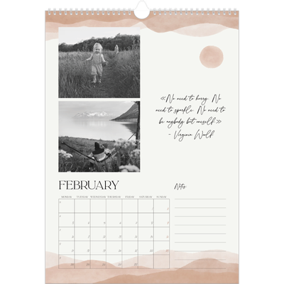 A3 photo calendars — Wellbeing quotes [February]