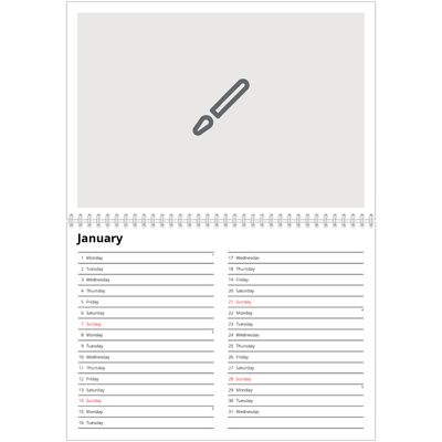 A4 Double Photo Calendar — Design your own calendar [January]