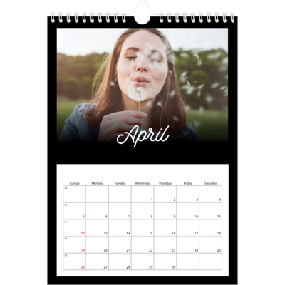 A4 Photo Calendar — Black minimal [April]
