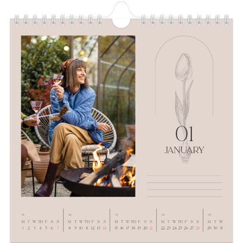 Square Photo Calendar — Simple botanical