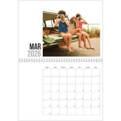 A4 Double Photo Calendar — Abbreviated text [March]