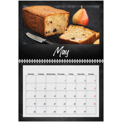 A4 Double Photo Calendar — Chalkboard style [cover]