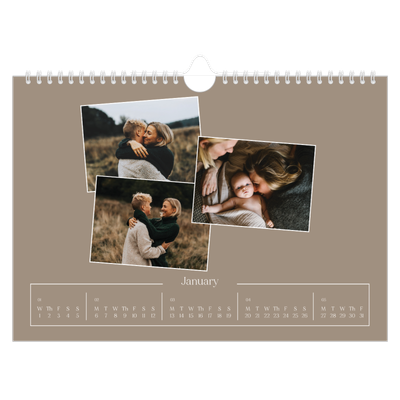 A4 Landscape Photo Calendar — Crafted memories [January]