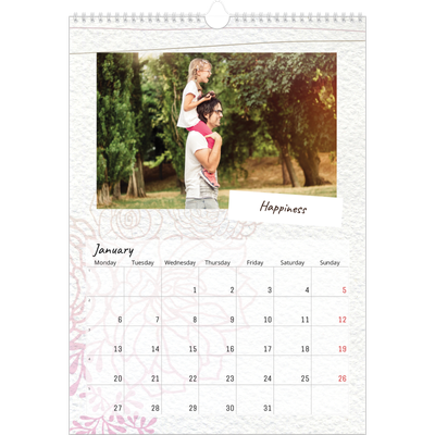 A3 photo calendars — Floral giftwrap [January]