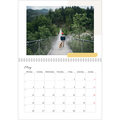 A4 Double Photo Calendar — Muted tones [May]