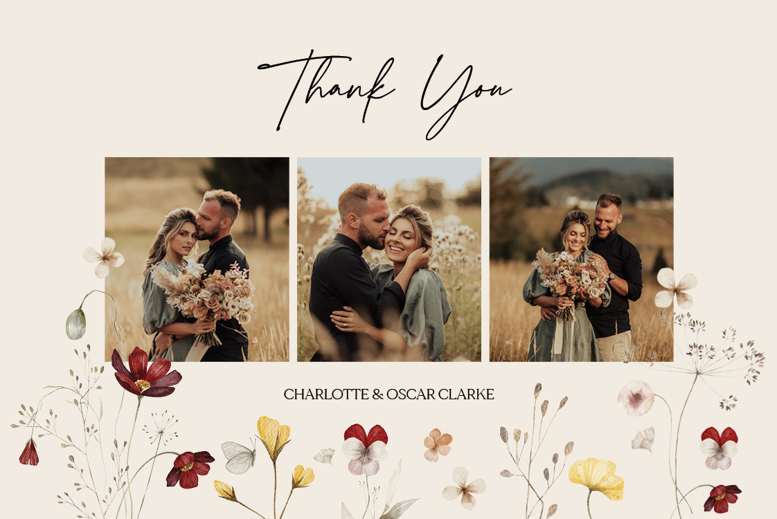 Thank you cards — Natural nuptials