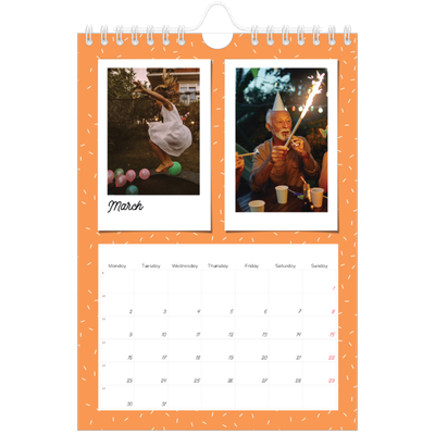 A5 Photo Calendar — Colour pop snapshots [March]