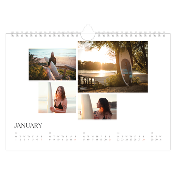 A4 Landscape Photo Calendar — Surfing sunsets