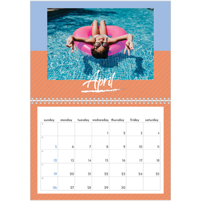 A4 Double Photo Calendar — Colour and pattern [April]