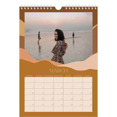 A4 Photo Calendar — Neutral mountains [March]