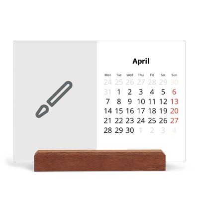 Easel Desk Calendar Landscape  — Design your own calendar [April]