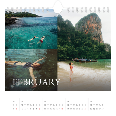 Square calendars  — Simple serif [February]