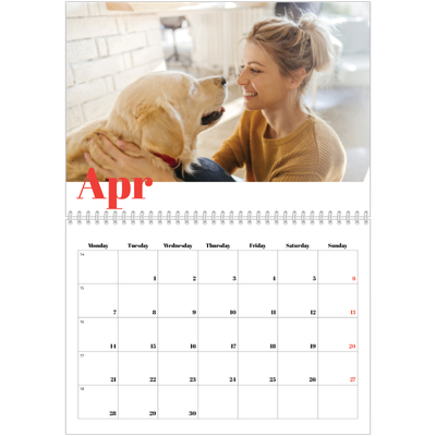 A4 Double Photo Calendar — A bold year [April]