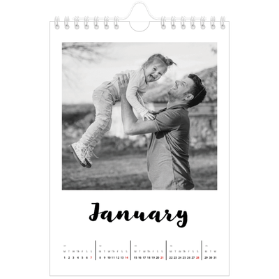A5 Photo Calendar — Handwritten [January]