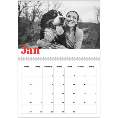 A4 Double Photo Calendar — A bold year [January]