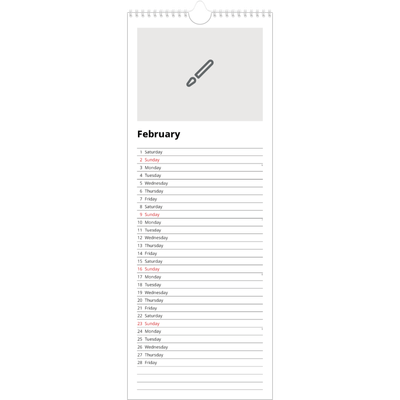 Slim Calendar  — Design your own calendar [February]