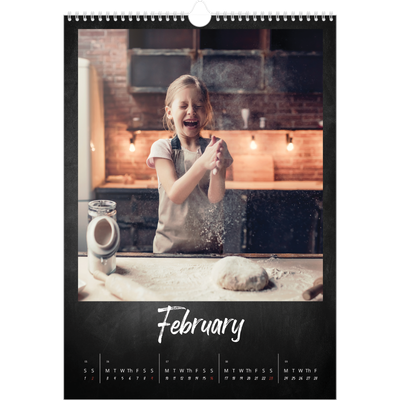 A3 photo calendars — Chalkboard style [February]