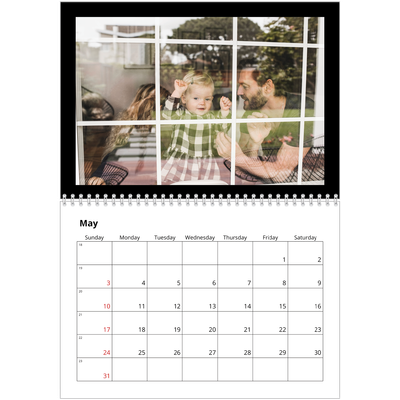 A4 Double Photo Calendar — Black margin [May]
