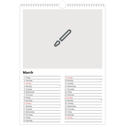 A3 photo calendars — Design your own calendar [March]