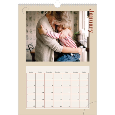 A3 photo calendars — Asymmetrical text [January]