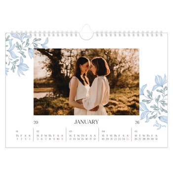 A4 Landscape Photo Calendar — Elegant floral